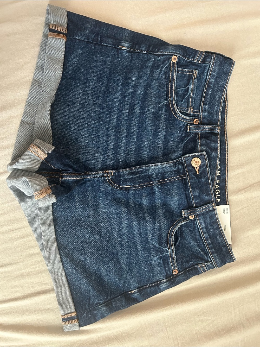 American Eagle Outfitters Dark Blue Denim Mom Short